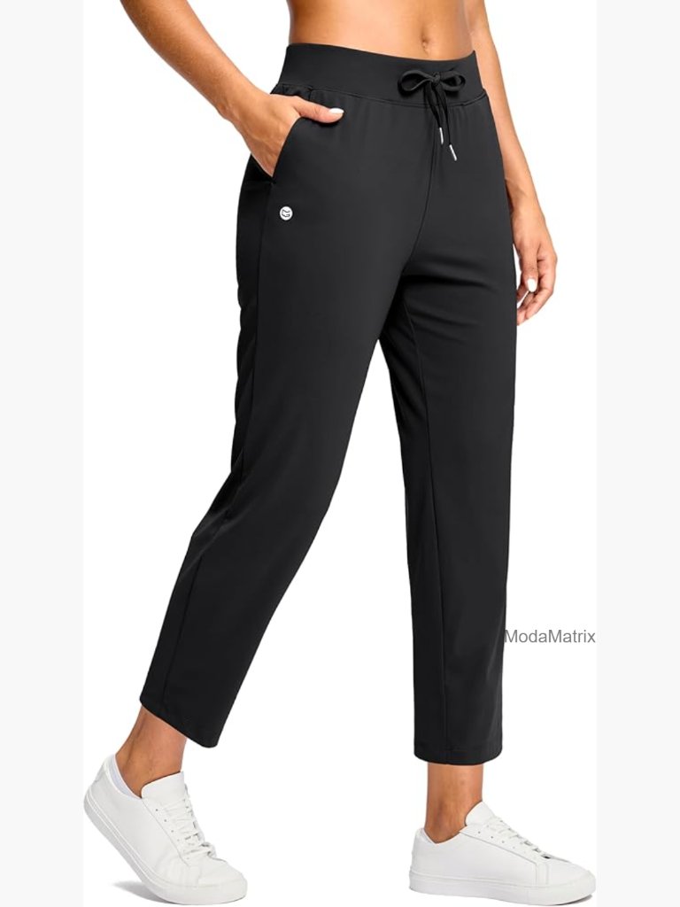 Petite Ankle Pants With Pockets Stretchy 7/8 Length Golf Travel Athletic Casual